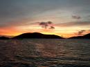 Sunrise on leaving BVI: What a beautiful send-off for our crossing to St. Martin.